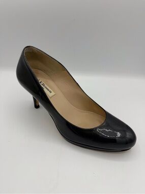 LK Bennett Black Patent Mid-Heel Pump